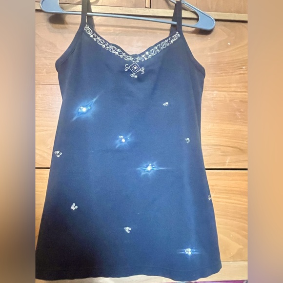 Y2K Noir Sequin Cami (XS/S)